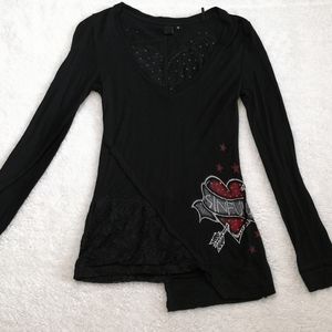 Affliction Brand Sinful long sleeve lace shirt